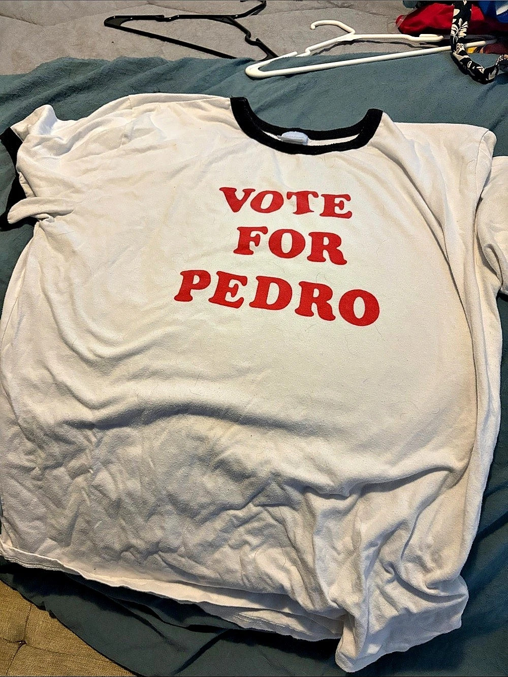 Spirit Vote for Pedro Graphic Tee White Black XL